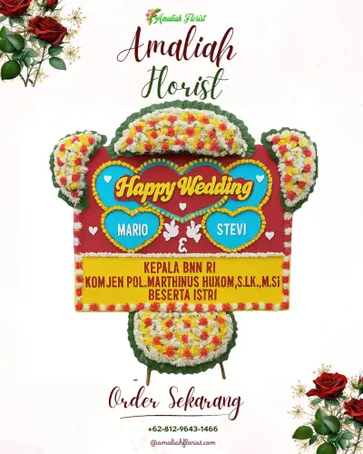 Karangan Papan Bunga Pernikahan di Siantar